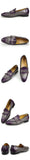  Men's Loafers Double Monk Strap Slip Casual Penny Footwear Wedding Evening Genuine Leather Crocodile Printing MartLion - Mart Lion