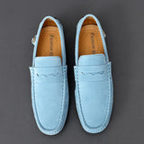 Suede Leather Penny Peas Loafers Men's Women Boys Driving Shoes Moccasins Slip on Flats Designer Loafers Pink MartLion   