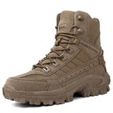 Fujeak Winter Men's Combat Military Boots Non-slip Motorcycle Tactical Outdoor Winter Hiking Mart Lion brown1 39 