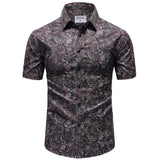 Summer Retro Flower Pattern Design Short Sleeve Men's Casual Shirts All-Match Multicolor Optional Shirt MartLion B08103 S 
