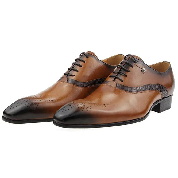 Luxury British Style Men's Shoes Genuine Lace Up Top Layer Cowhide Sapato Dress Office Wedding MartLion   