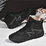 Winter Boots For Men Snow Outdoor  Warm Fur Casual Sneakers Boots Shoes MartLion black 47 