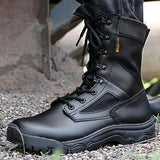 Men's Ultralight Tactical Combat Boots Outdoor Military Training Hiking Hunting Climbing Breathable Waterproof Desert High Shoes MartLion Canvas Boots 38 