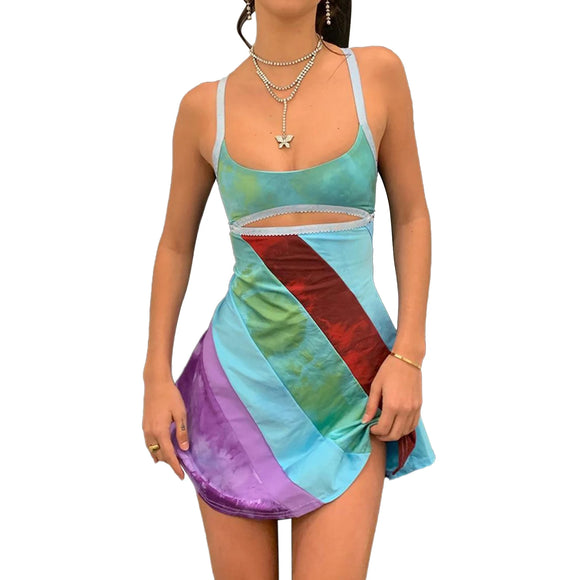 Women Dresses Vintage Patchwork Beach Summer Backless Dress MartLion MULTI XL 