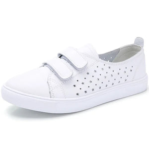 Summer White Women Shoes Moccasins for Genuine Leather Flats Hollowed Breathable Loafers Soft Casual Flat MartLion   