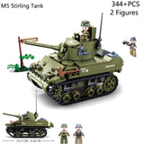 Military ww2 Cannon Assault Armored Vehicle Battle Tank Car Truck Army Weapon Building Blocks Sets  Model King Kids Toys Gift Mart Lion   