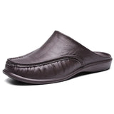 Shoes Men's Slippers EVA Slip on Flats Shoes Walking Half Slipper Soft Household Sandals MartLion Dark Brown 40 