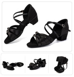 Children's Dance Shoes for Girls Kids Women Latin Sandals Ladies Ballroom Modern Tango Salsa Practice Low Heels MartLion   