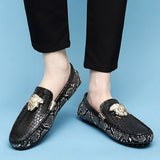 Cow Leather Men's Loafers Driving Shoes Breathable Slip on Lazy Unisex Casual Wedding Party Moccasins