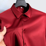 Anti-Wrinkle Shirts Long Sleeve Dress Shirts Slim Fit Social Blouse White Office Shirt MartLion