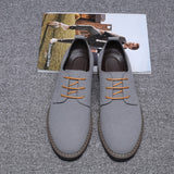 Men's Casual Lace-up Shoes Suede Leather Light Driving Flats Classic Outdoor Oxfords Mart Lion Gray 38 China