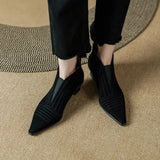 Winter Sheep Suede Women Boots Pointed Toe Autumn Concise Ladies Shoes MartLion   