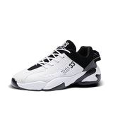 Fujeak Men's Casual Shoes Tenis Luxury Trainer Race Sneakers Breathable Running Mart Lion white black 39 