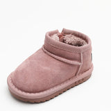 Children Winter Suede Upper Boots Baby Warm Soft Toddler Snow Boys And Girls Cotton Shoes With Thick Fur MartLion Pink 29 