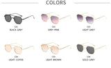 Retro Double Bridges Peach Pilot Sunglasses Women Men's Designer Luxury Metal Frame Eyewear MartLion   