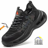 summer breathable work shoes with iron toe anti puncture security work sneakers men's anti-slip Lightweight MartLion   