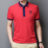  Summer Men's Polo Shirts Casual Brand Solid Short Sleeve Breathable Cotton Tops Luxury Clothing Mart Lion - Mart Lion