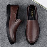 Genuine Leather Men's Loafers Casual Shoes Soft Sole Footwear Brown Classic MartLion   
