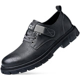 Platform Shoes Men's Casual Shoes Sneakers Luxury Outdoor Genuine Leather Non-slip MartLion Black 38 