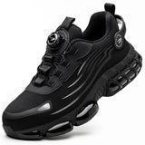 Men's Safety Shoes Rotating Button Work Boots Steel Toe Work Sneakers Puncture-Proof Indestructible MartLion 266-Black 40 