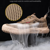  Summer Safety Shoes For Men's Breathable Work Puncture-Proof Indestructible Protective Boots Steel Toe MartLion - Mart Lion
