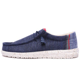 Men's Casual Shoes Denim Canvas Breathable Walking Flat Outdoor Light Loafers MartLion D988-9-blue 43 