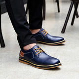 Men's Oxfords Genuine Leather Dress Shoes Brogue Lace Up Casual Luxury Moccasins Loafers MartLion   