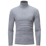 Men's Thermal Underwear Tops Autumn Thermal Shirt Clothes Men's Tights High Neck Thin Slim Fit Long Sleeve T-shirt MartLion Gray S 