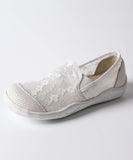 Women's  Flat TPR Thick-Soled  Breathable Lace Single Shoes MartLion WHITE 36 