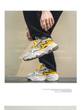 Design Men's Platform Sneakers Breathable Mesh Casual Lace-up Hip-hop Zapatillas Hombre MartLion   