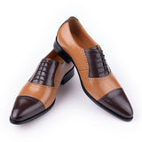 Versatile Lace-Up Dress Shoes Formal Office Casual Breathable Men's Suit Footwear Oxford Style Design MartLion brown ooffee 39 