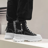 Men's Casual Sneakers Canvas Platform Ankle Boots High-cut Thick Bottom Basketball Trainers Breathable Sport Shoes Mart Lion   