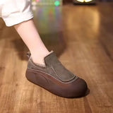  Winter Women's Shoes Casual Round Toe Flat Anti Slip Simple Plush Warm Solid Color Outdoor Flat MartLion - Mart Lion