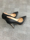 Womens Classics Pointed Toe Slip-on Thin Heels 12cm/4.7in Black Pleather Pumps Casual Party Wedding Dress Shoes MartLion   