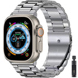 Metal Strap For Apple Watch Ultra 49mm 8 7 45mm 41mm Stainless steel smart watch bracelet Band iWatch 6 5 4 3 SE 44mm 42mm 40mm MartLion Silver and tool For 38mm or 40mm 