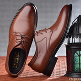 Men Leather Shoes Dress Shoes All-Match Casual Shoes MartLion   