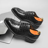 British Style Men's Oxfords Plaid Leather Shoes Dress Shoes Elite Formal Mart Lion   