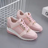 Chunky Sneakers Solid Color Platform Shoes Thick Bottom Zipper Women's Vulcanized Shoes MartLion   