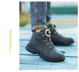 Work Shoes Men Safety Shoes Rotating Buttons Winter Protective Work Safety Boots MartLion   