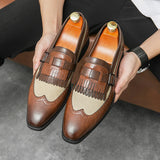 Golden Sapling Leisure Brogue Shoes Men's Genuine Leather Flats Retro Oxfords Classics Loafers Casual Party MartLion   