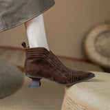 Winter Sheep Suede Women Boots Pointed Toe Autumn Concise Ladies Shoes MartLion   