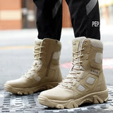 Men's Tactical Military Boots Casual Shoes Leather SWAT Army Motorcycle Ankle Combat  Black Militares Hombre MartLion   