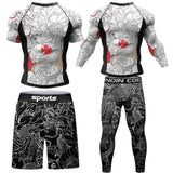  Compression MMA Rashguard T-shirt Men's Running Suit Muay Thai Shorts Rash Guard Sports Gym Bjj Gi Boxing Jerseys 4pcs/Sets MartLion - Mart Lion
