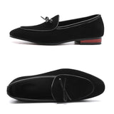 Men's Casual Shoes with Bowknot Genuine Suede Leather Trendy Party Wedding Loafers Flats Driving Moccasins Mart Lion   