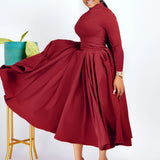 solid color casual  dress long sleeve elegant party dress elegant dresses MartLion   