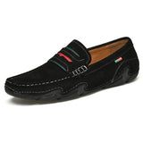 Genuine Leather Men's Designer Shoes Luxury Casual Slip on Formal Loafers Moccasins Footwear Black Driving MartLion 692 Black 45 