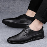 Men's Shoes Genuine Leather Formal Shoes for Men Oxfords Male Wedding Party Office Business Shoes MartLion   