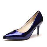 Women's Shoes Heeled Pumps Stiletto Heels Red Sole Pointed Toe Elegant Wedding Dress Office MartLion Blue 35 