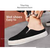 Fujeak Non-slip Men's Shoes Half Slippers Casual Loafers Flat Sneakers Walking Footwear Mart Lion   