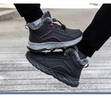  Anti-slip Leather Casual Shoes Warm Padded Ankle Boots Unisex Sports Footwear Waterproof Men's Cotton MartLion - Mart Lion